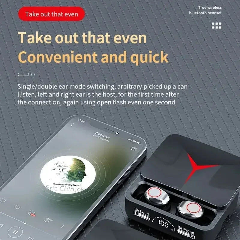 M90 TWS Bluetooth 5.3 Earphones Wireless Headphones Touch Control Gaming Headsets HIFI Stereo Sound Reduction with Mic