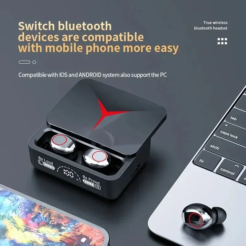 M90 TWS Bluetooth 5.3 Earphones Wireless Headphones Touch Control Gaming Headsets HIFI Stereo Sound Reduction with Mic