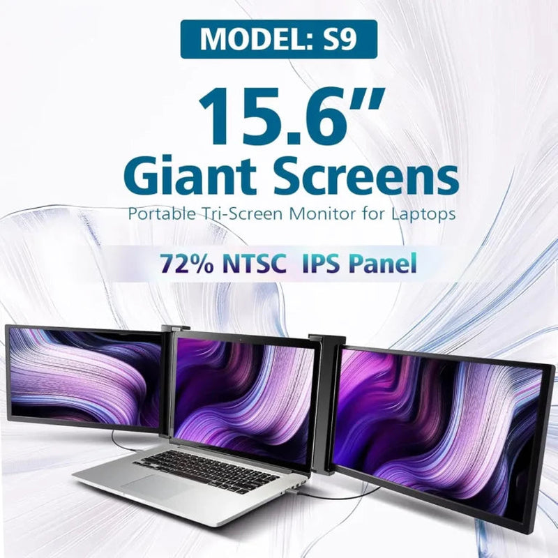 15.6 Inch Extended Portable Triple Monitor for Laptop Double Screen