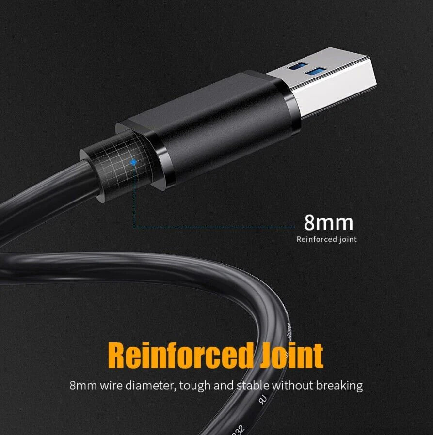 USB 3.0 a Male to a Male Cable Data Transfer Super Speed Power Charger Metal 6FT