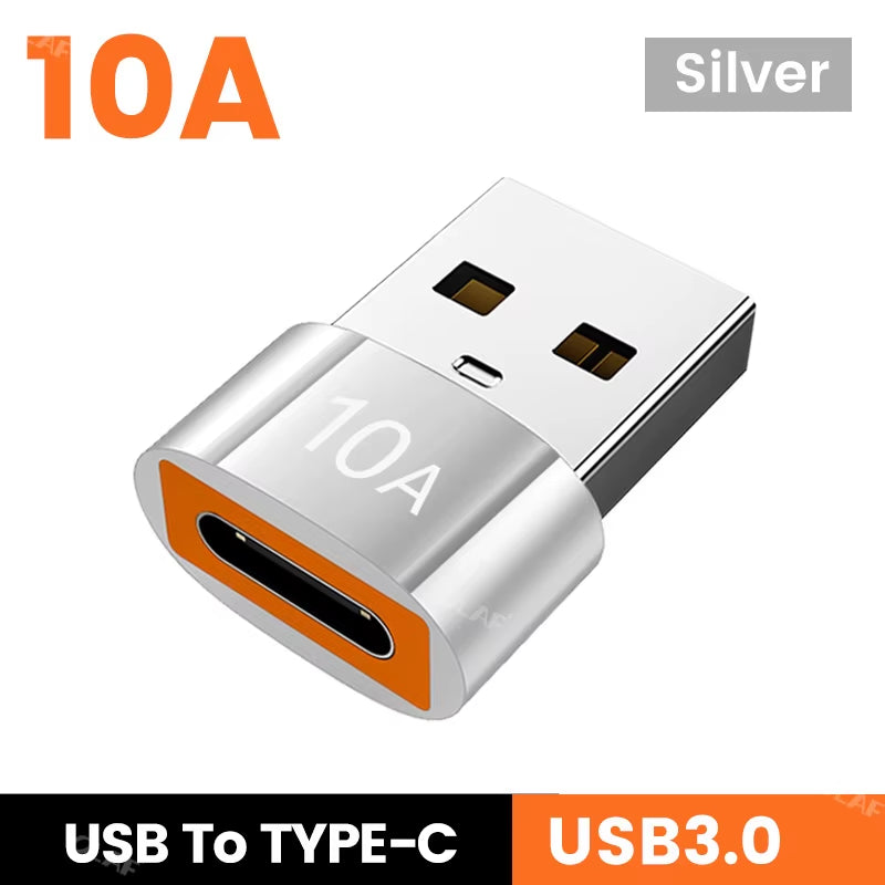 10A OTG USB 3.0 to Type C Adapter USB C Male to USB Female Converter Fast Charging OTG for Macbook Laptop Xiaomi Samsung