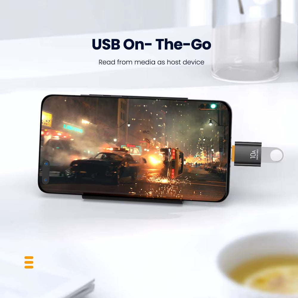 10A OTG USB 3.0 to Type C Adapter USB C Male to USB Female Converter Fast Charging OTG for Macbook Laptop Xiaomi Samsung