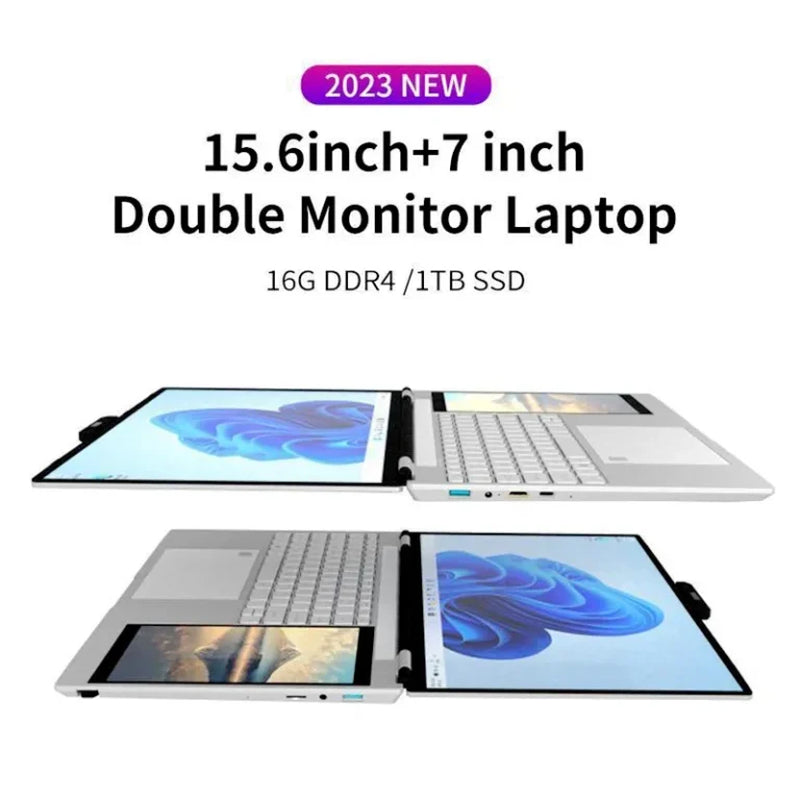 Double Screen Touch 15.6″ +7″ IPS Brand New Business Laptop