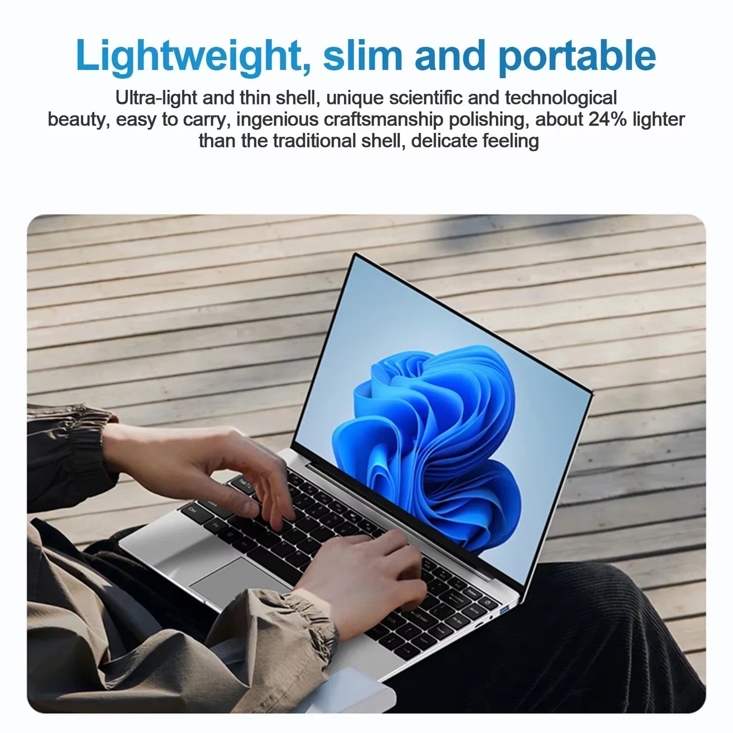 14.1" Ultra Slim Laptop 16GB RAM 2TB SSD  N3700 Notebook Gamer 1920*1080 Display Office Study Computer PC Windows 11 Pro