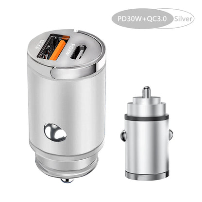 100W Mini Car Charger Lighter Fast Charging for Iphone QC3.0 Mini PD USB Type C Car Phone Charger for Xiaomi Samsung Huawei