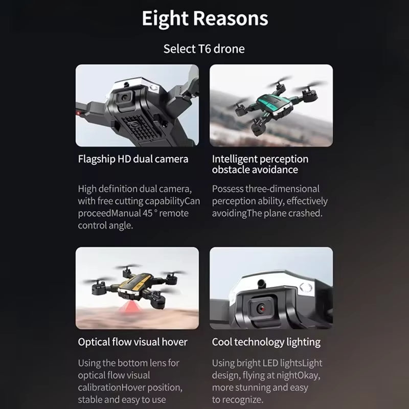 Xiaomi T6 Drone 8K Profesional 4K HD GPS Camera Obstacle Avoidance Aerial Photography Optical Flow Foldable Quadcopter Gift 1KM
