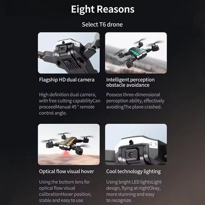 Xiaomi T6 Drone 8K Profesional 4K HD GPS Camera Obstacle Avoidance Aerial Photography Optical Flow Foldable Quadcopter Gift 1KM