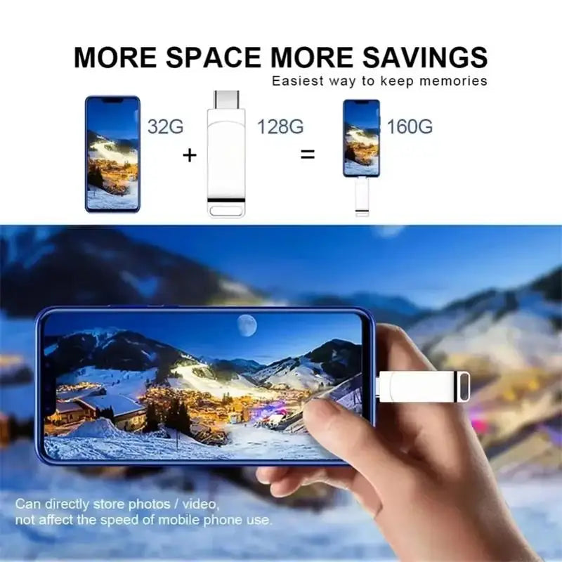 16TB 3.0 USB Flash Drive Metal High-Speed Pen Drive 2TB 512GB Waterproof Type-C Usb Pendrive for Computer Storage Devices